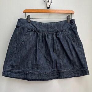 American Eagle y2k dark wash pleated denim mini skirt size 10